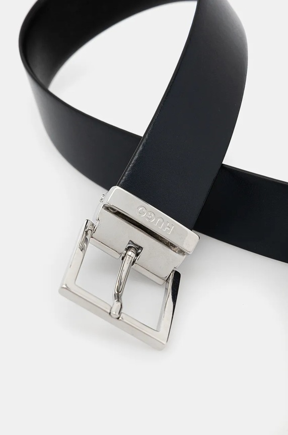 HUGO pasek skórzany 50522618 czarny AW24