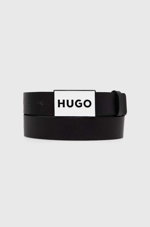 HUGO pasek skórzany czarny 50522861