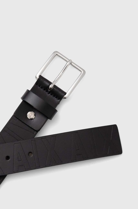 Kožený pásek Armani Exchange 951415.4F896 černá AW24