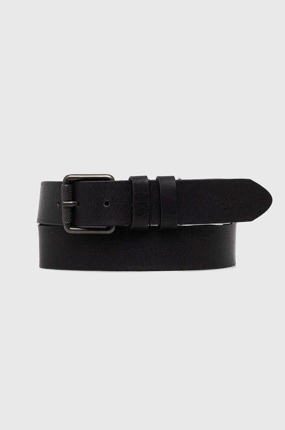 Pepe Jeans pasek skórzany TATE BELT Planet friendly czarny PM021028