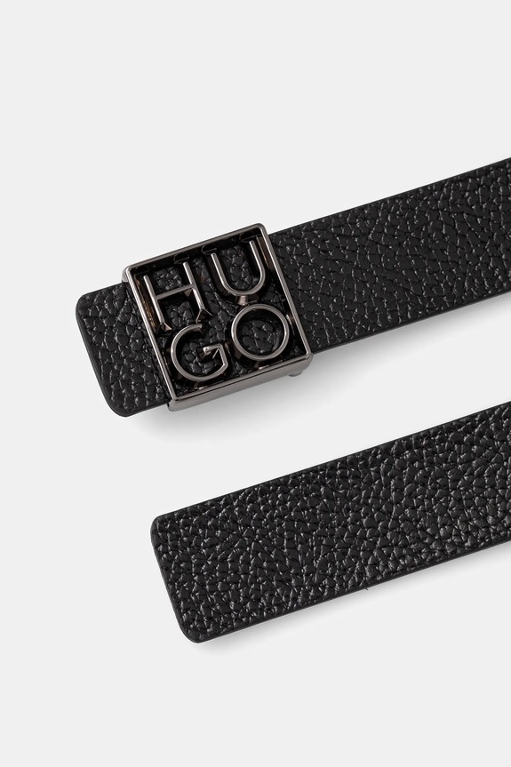 HUGO pasek skórzany 50529643 czarny AW24