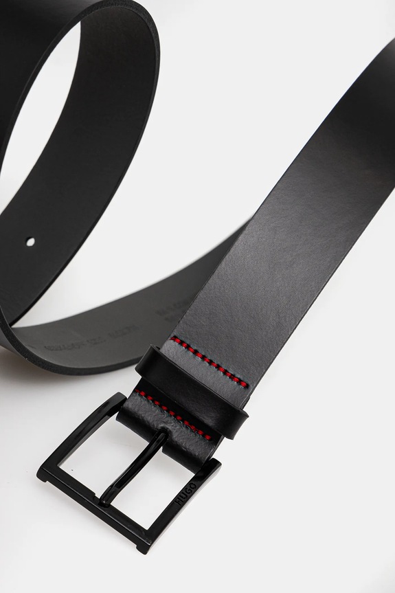 HUGO pasek skórzany 50529711 czarny AW24