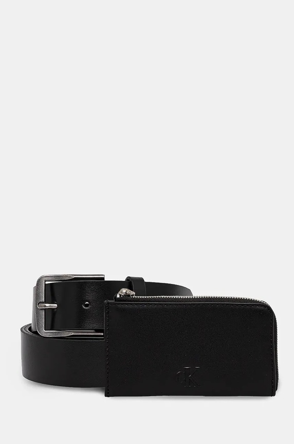 Peněženka a kožený pásek Calvin Klein Jeans Dárkový box černá K50K512099
