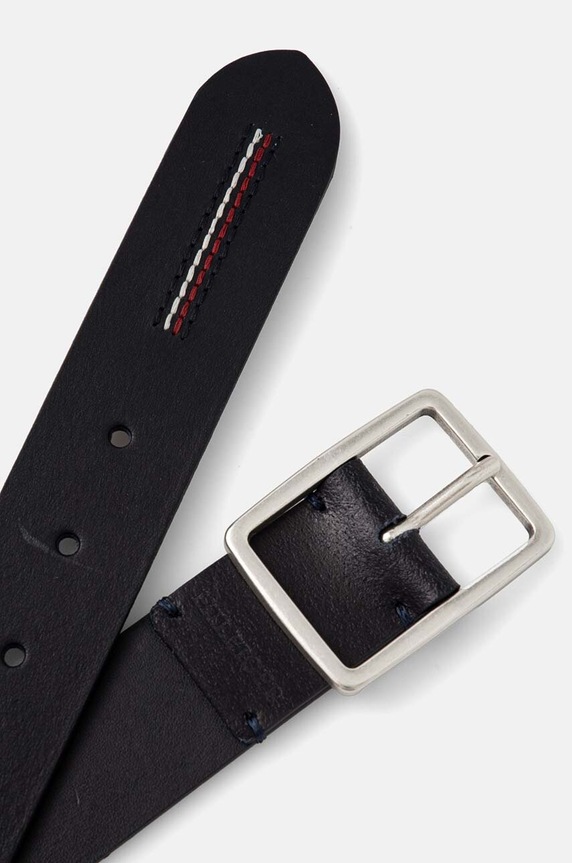 Kožený opasok Tommy Hilfiger AM0AM12825 tmavomodrá AW24
