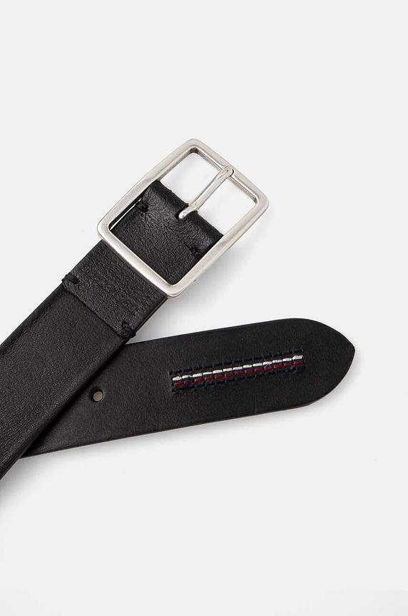 Kožený opasok Tommy Hilfiger AM0AM12825 čierna AW24