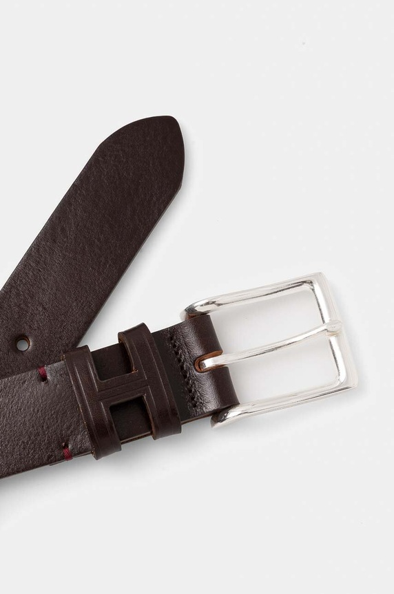 Hackett London pasek skórzany HM413177 brązowy AW25