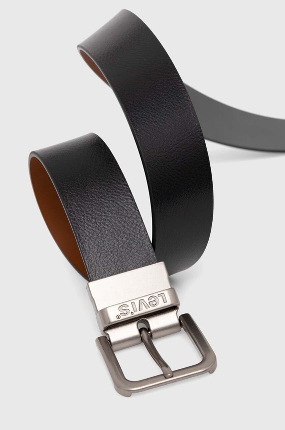 Levi's pasek skórzany dwustronny D6605.0000 czarny SS25