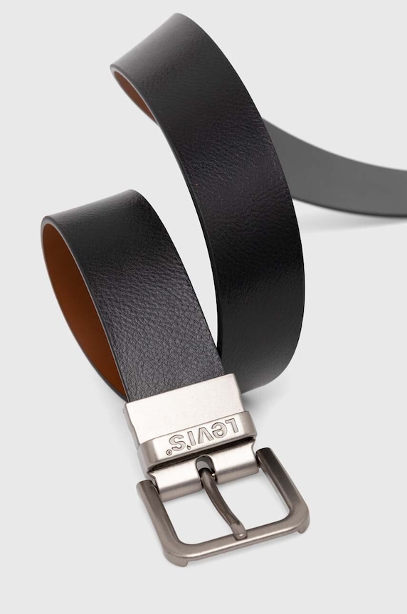 Levi's pasek skórzany dwustronny D6605.0000 czarny SS25