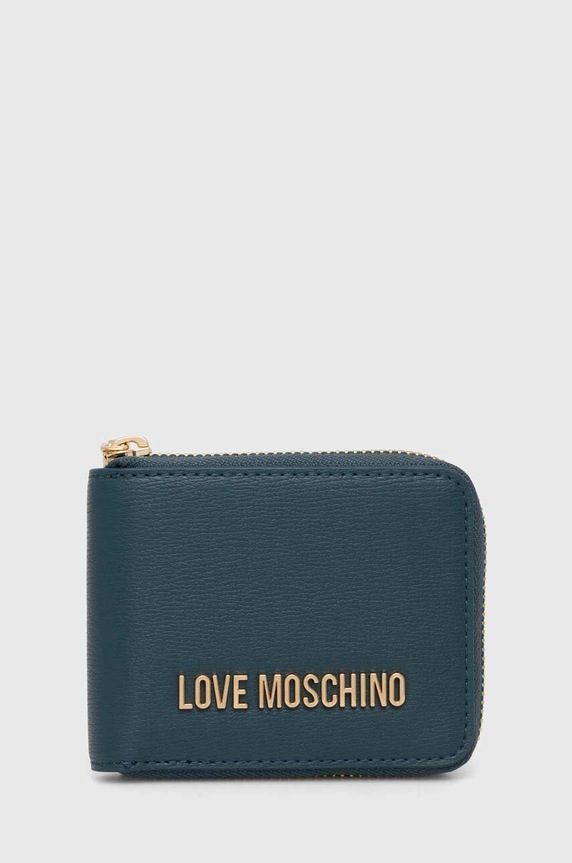Love Moschino portfel imitacja skóry licowej turkusowy JC5639PP1L