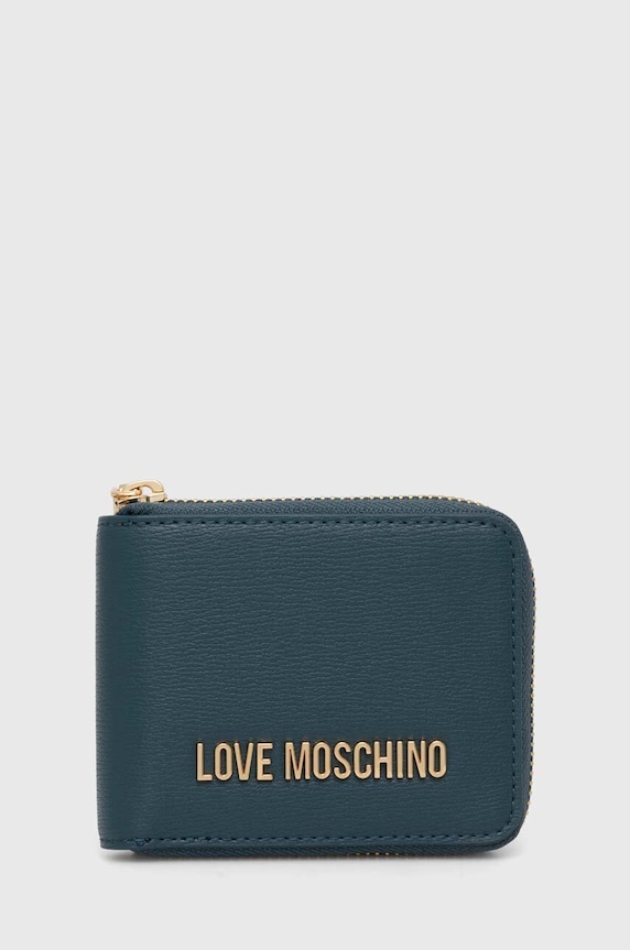 Love Moschino portfel imitacja skóry licowej turkusowy JC5639PP1L