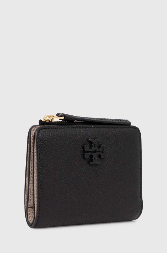 Kožená peněženka Tory Burch McGraw Bi-Fold 158904.001 černá AW24