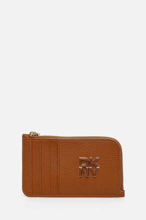 Kožené pouzdro na karty Dkny přírodní kůže hnědá R43ZKF84