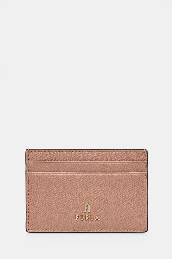 Кожен калъф за карти Furla гладка кожа розов WP00305.ARE000.3378S