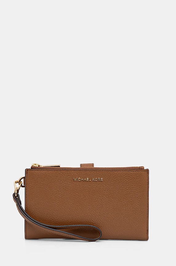 Δερμάτινο πορτοφόλι MICHAEL Michael Kors λείο δέρμα καφέ 32T7GAFW4L