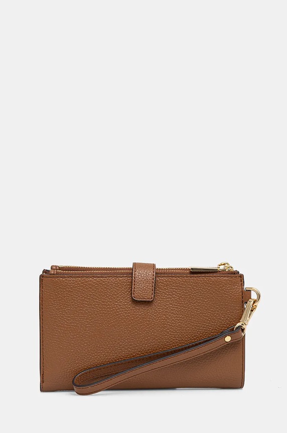 Δερμάτινο πορτοφόλι MICHAEL Michael Kors 32T7GAFW4L καφέ AW25