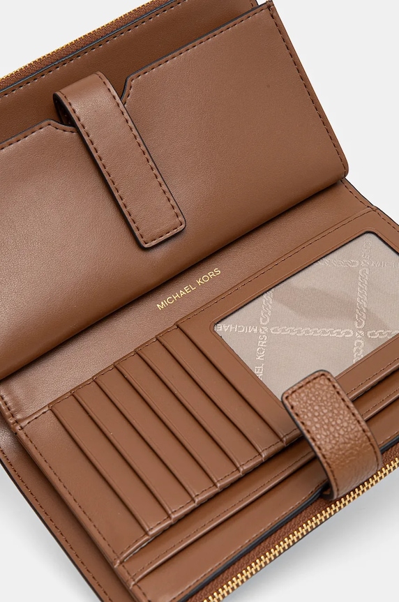 Δερμάτινο πορτοφόλι MICHAEL Michael Kors καφέ 32T7GAFW4L