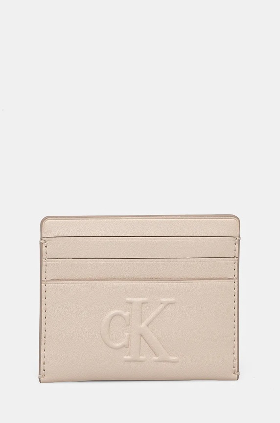 Puzdro na karty Calvin Klein Jeans puzdro na karty béžová K60K612747
