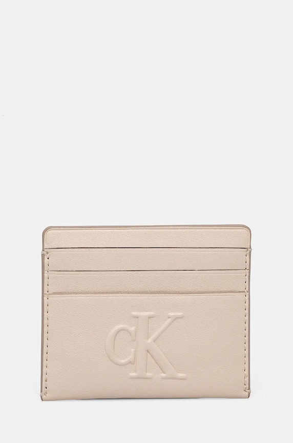 Puzdro na karty Calvin Klein Jeans puzdro na karty béžová K60K612747