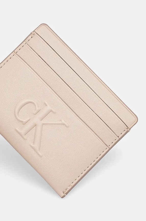 Puzdro na karty Calvin Klein Jeans K60K612747 béžová AW24