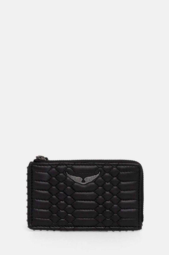 Кожен портфейл ZADIG&VOLTAIRE гладка кожа черен LWSG00060