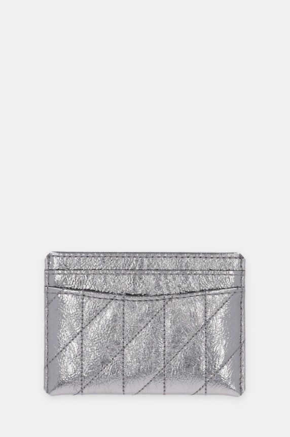 Кожен калъф за карти Coach CW597 сребърен AW24