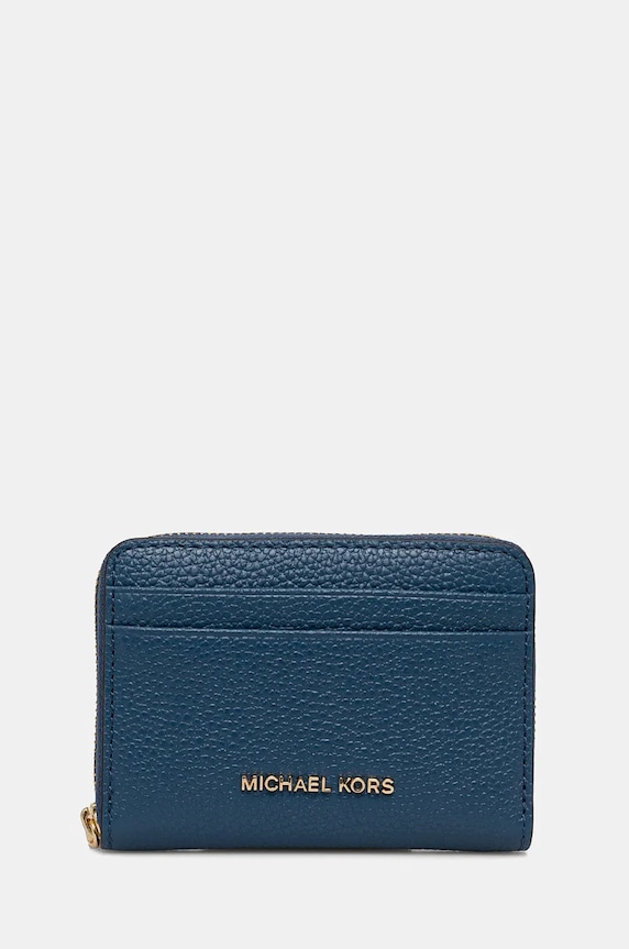 Kožená peněženka MICHAEL Michael Kors přírodní kůže modrá 32T4GJ6Z5L