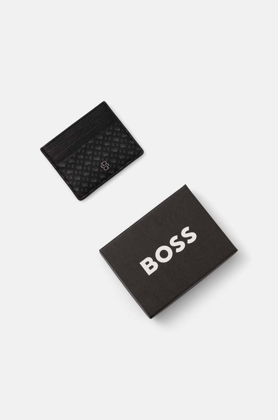 Αξεσουάρ Δερμάτινη θήκη για κάρτες BOSS 50523971 μαύρο