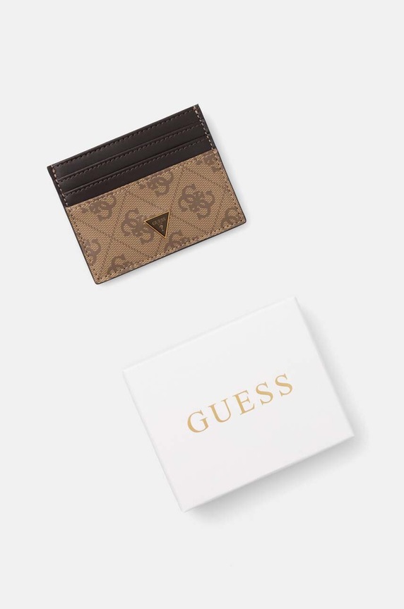 Аксесуари Шкіряний чохол на банківські карти Guess MITO SMVELE.LEA25 бежевий