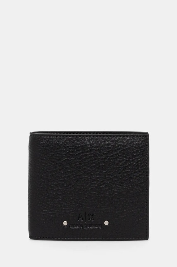 Novčanik Armani Exchange imitacija zrnate kože crna 958098.4F870