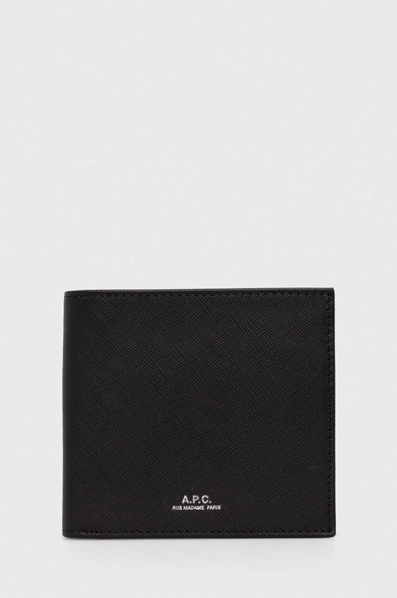 Kožni novčanik A.P.C. new portefeuille london bez uzorka crna PXBJQ.H63340