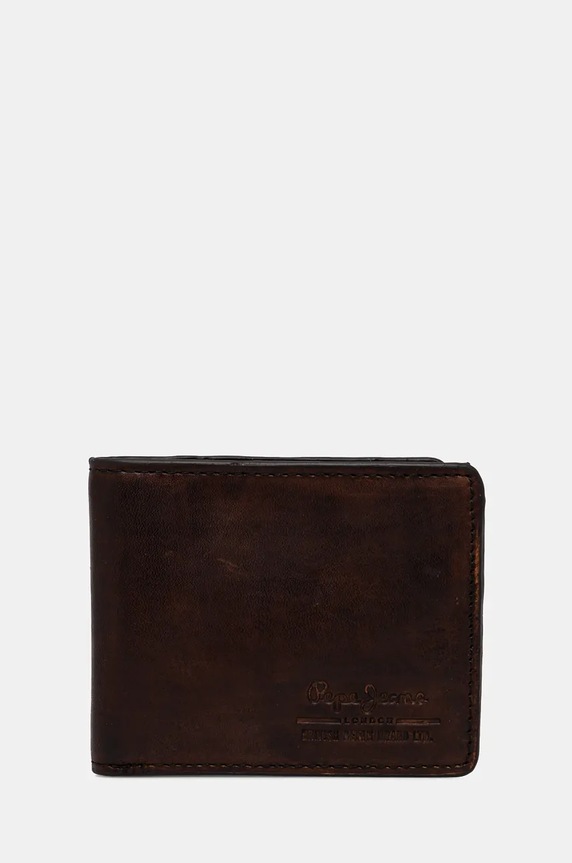 Кожен портфейл Pepe Jeans TATE WALLET гладка кожа кафяв PM070387