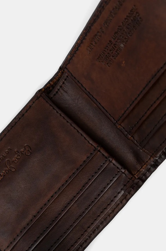 Кожен портфейл Pepe Jeans TATE WALLET кафяв PM070387