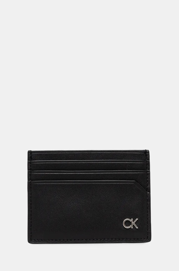Calvin Klein pasek i etui na karty skórzane czarny K50K512541