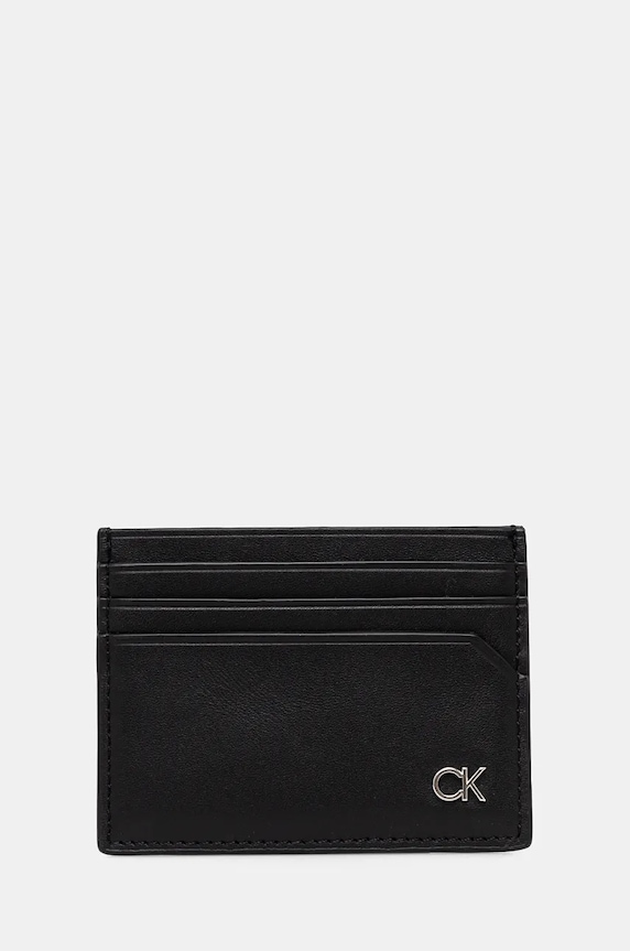 Calvin Klein pasek i etui na karty skórzane czarny K50K512541