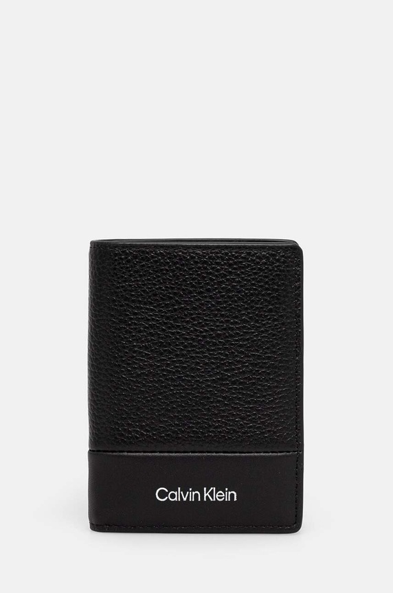 Кожен портфейл Calvin Klein гладка кожа черен K50K512303