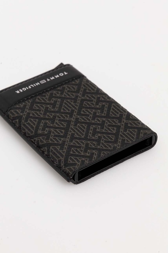Kožni etui za kartice Tommy Hilfiger AM0AM12783 crna AW24