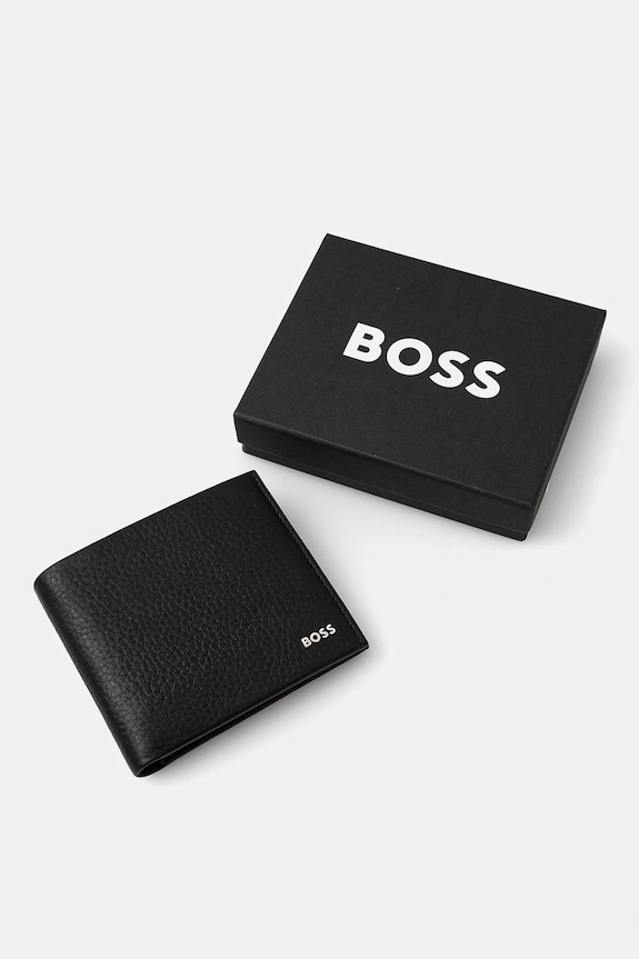 BOSS portfel skórzany New Crosstown_4ccC czarny 50529513