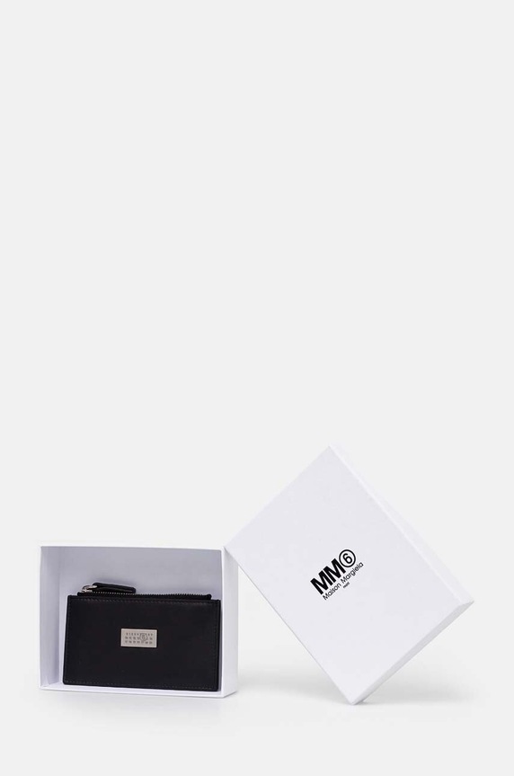 Δερμάτινο πορτοφόλι MM6 Maison Margiela μαύρο SA5UI0016.P7179