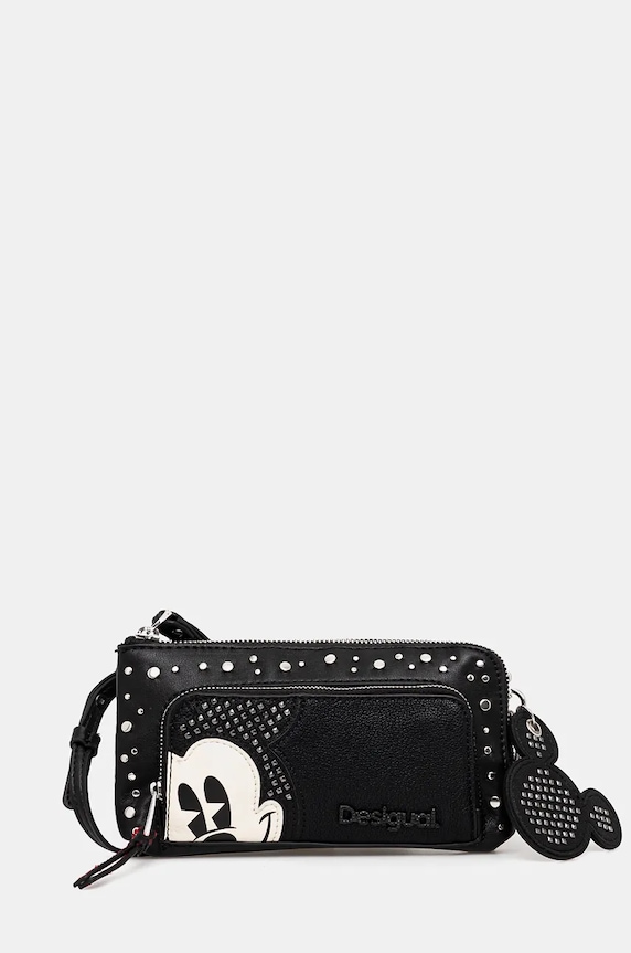 Desigual pénztárca MICKEY STUDSTYLE LIS szintetikus fekete 24WAYP35