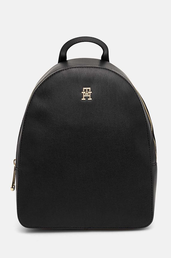 Σακίδιο πλάτης Tommy Hilfiger απομίμηση λείου δέρματος μαύρο AW0AW16440