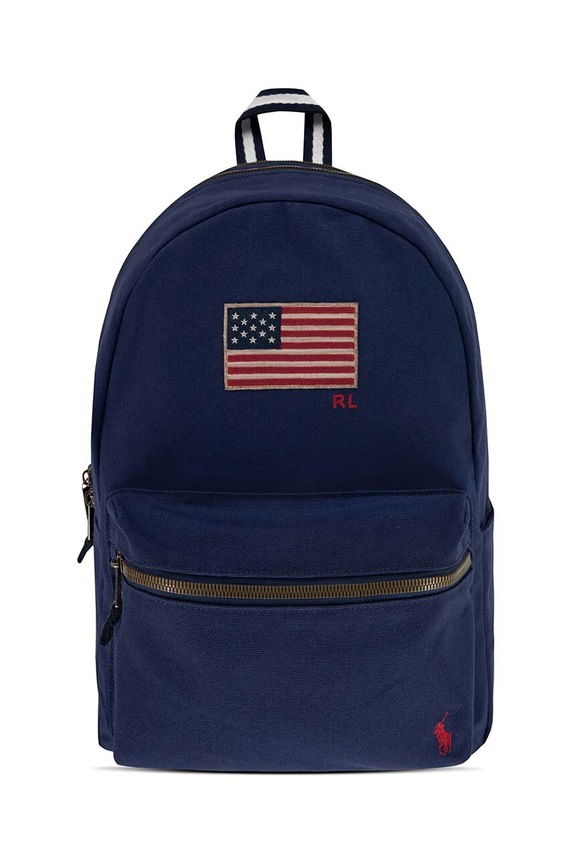 Παιδικό σακίδιο Polo Ralph Lauren υφασμάτινο σκούρο μπλε 9AR137