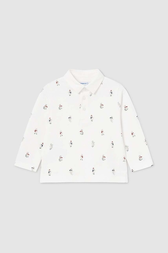 Mayoral tricouri polo din bumbac pentru bebeluși cu modele bej 2182.3A.Baby.9BYH
