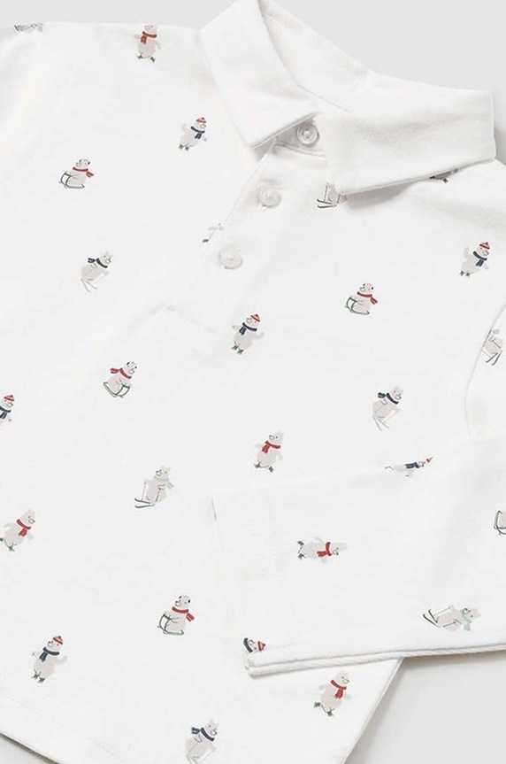 Mayoral tricouri polo din bumbac pentru bebeluși 2182.3A.Baby.9BYH bej AW24