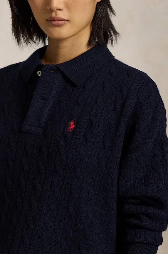 Вълнен пуловер Polo Ralph Lauren син 211910158