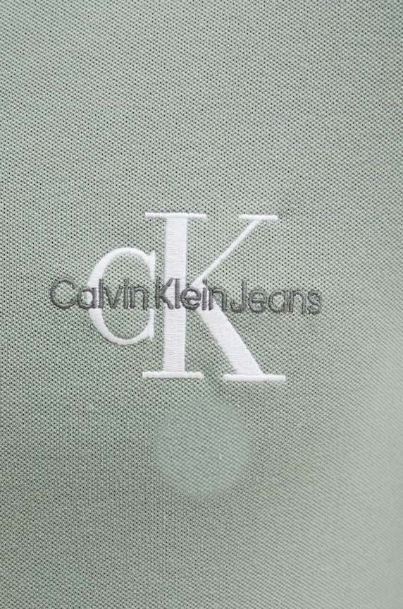 Тениска с яка Calvin Klein Jeans сив J30J325664