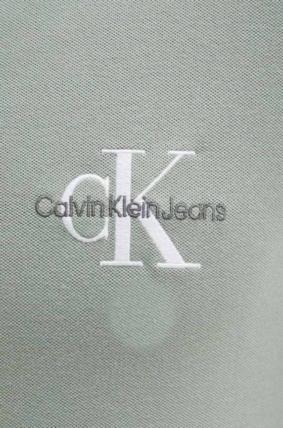 Тениска с яка Calvin Klein Jeans сив J30J325664
