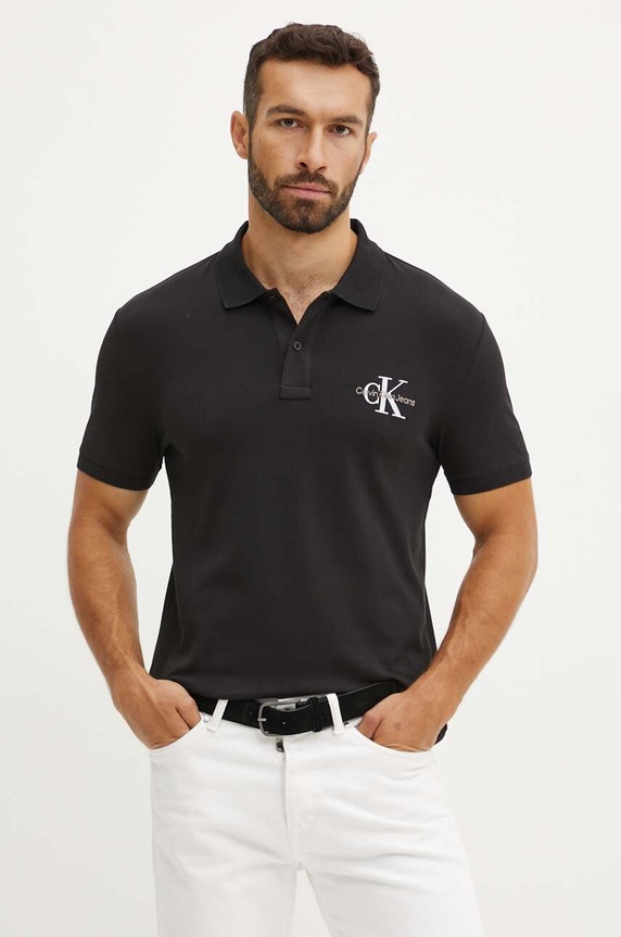 Calvin Klein Jeans polo regular czarny J30J325664