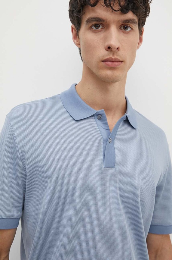 Bavlněné polo tričko BOSS modrá 50518563