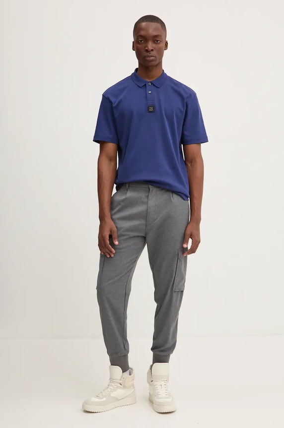 HUGO polo bawełniane Deabono_D 50517638 granatowy SS26