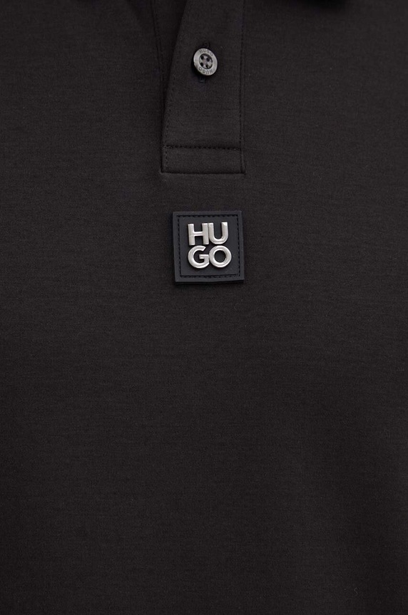 Bavlnené polo tričko HUGO Deabono_D 50517638 čierna